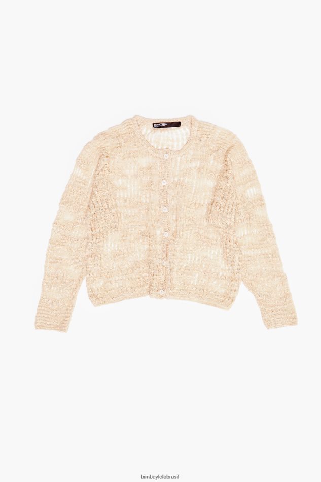 roupas Bimba Y Lola cardigã de linho de malha aberta cru P28JFH361