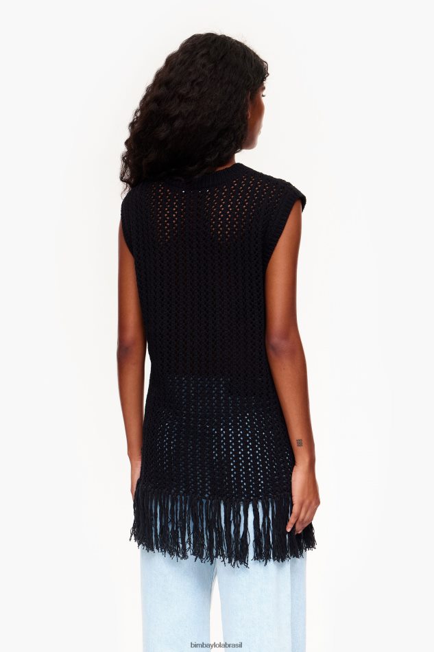 roupas Bimba Y Lola colete de malha preto P28JFH352