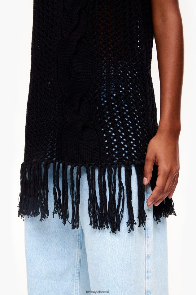 roupas Bimba Y Lola colete de malha preto P28JFH352