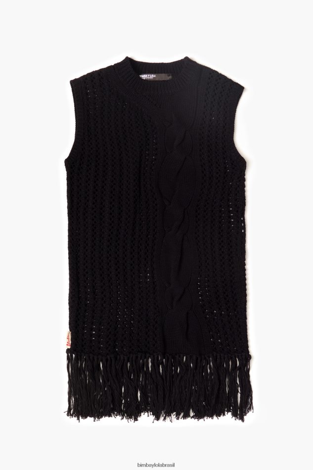 roupas Bimba Y Lola colete de malha preto P28JFH352