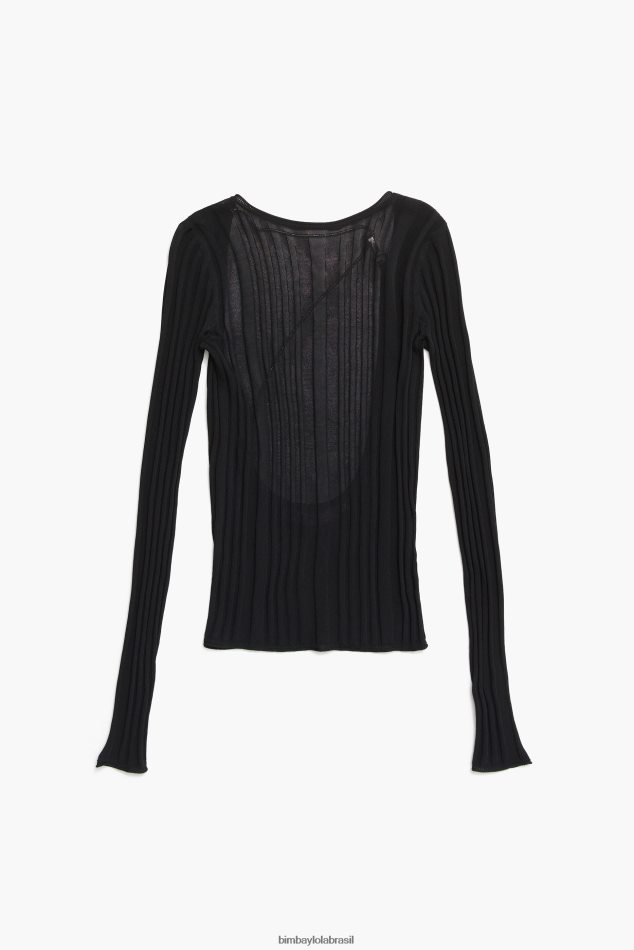 roupas Bimba Y Lola suéter ajustado preto P28JFH384