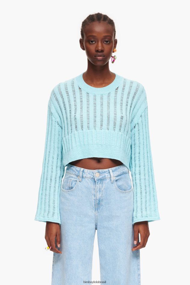 roupas Bimba Y Lola suéter com nervuras azul P28JFH386