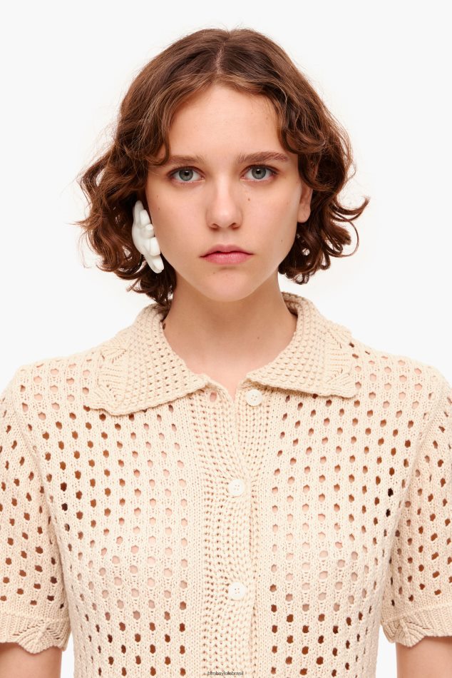 roupas Bimba Y Lola suéter de crochê areia P28JFH360