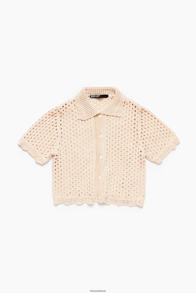 roupas Bimba Y Lola suéter de crochê areia P28JFH360
