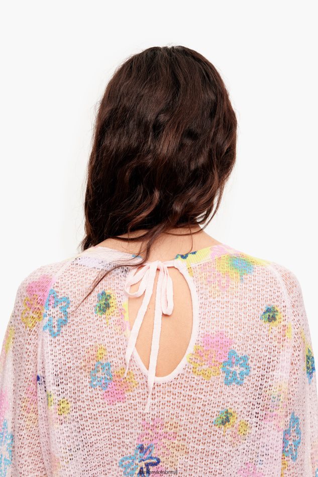 roupas Bimba Y Lola suéter de linho com estampa de flores em spray rosa P28JFH393