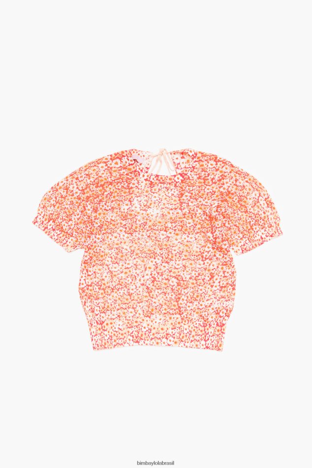 roupas Bimba Y Lola suéter de linho estampado com flores nu P28JFH391