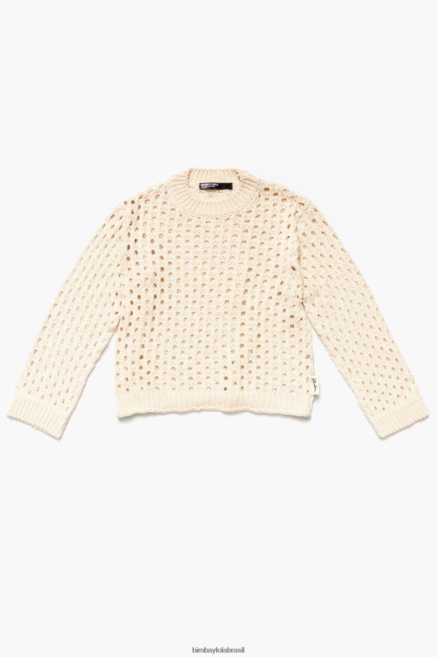 roupas Bimba Y Lola suéter de malha aberta cru P28JFH364