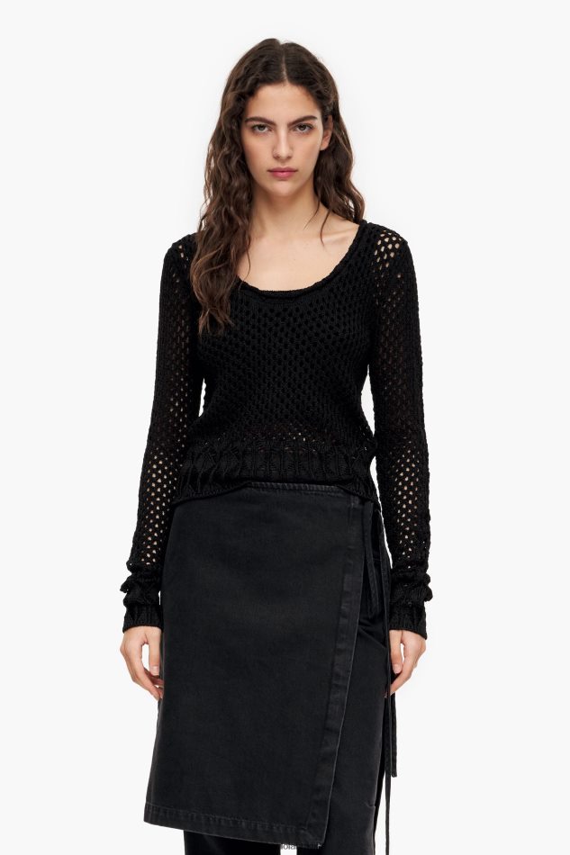 roupas Bimba Y Lola suéter de malha aberta preto P28JFH387