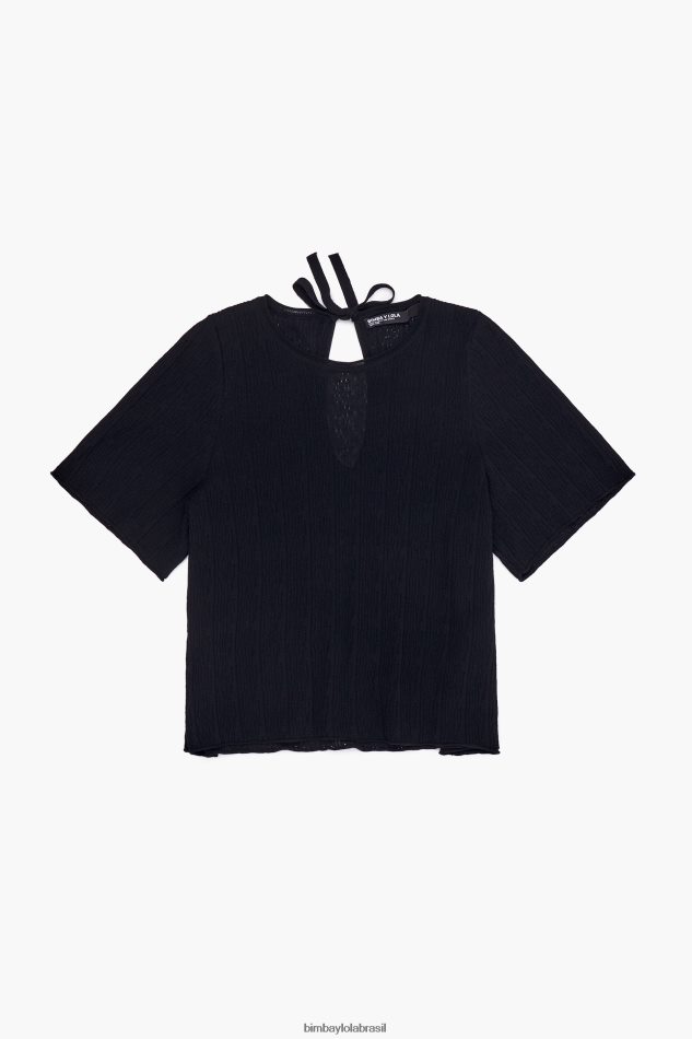 roupas Bimba Y Lola suéter de malha preto P28JFH358