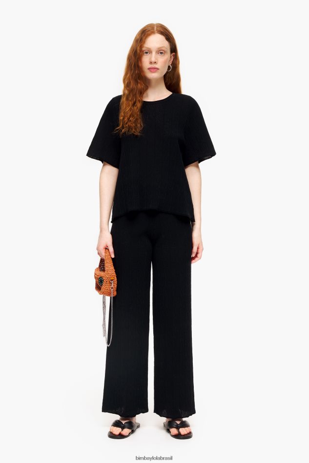 roupas Bimba Y Lola suéter de malha preto P28JFH358