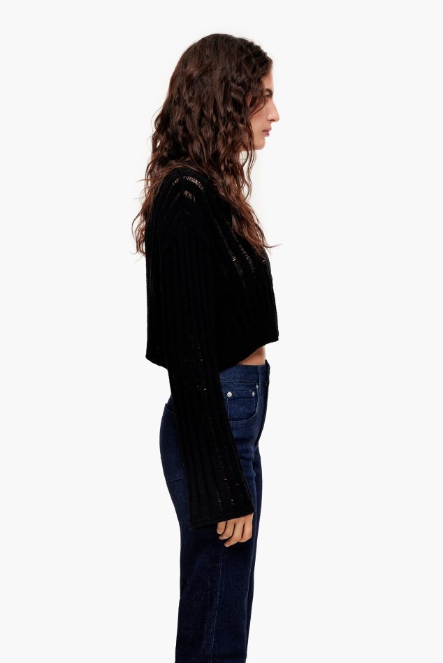 roupas Bimba Y Lola suéter de malha preto P28JFH388