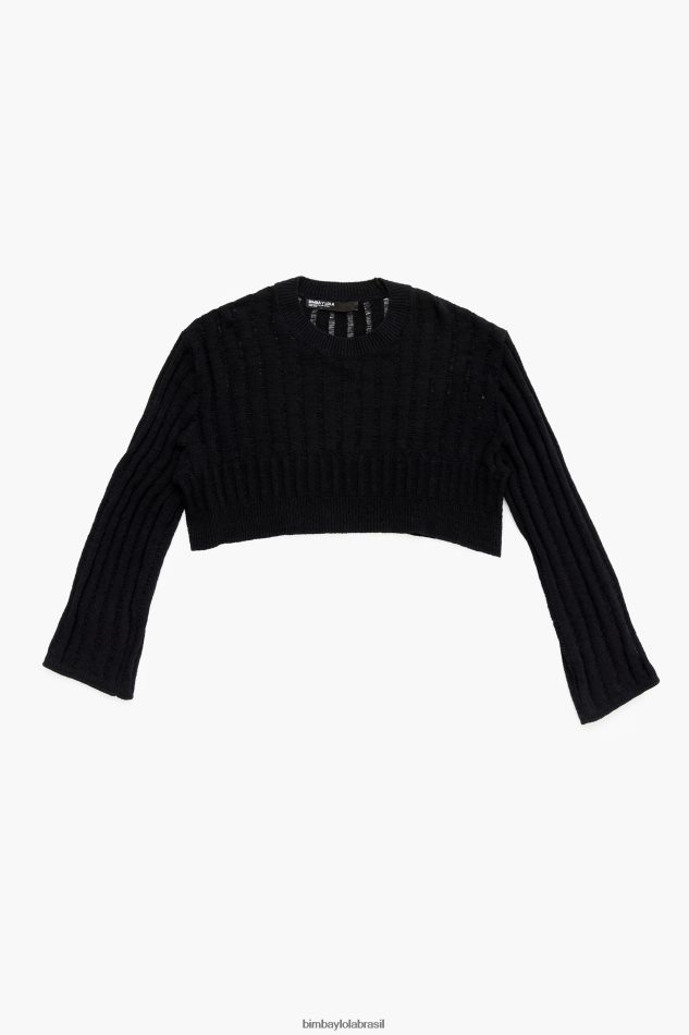 roupas Bimba Y Lola suéter de malha preto P28JFH388