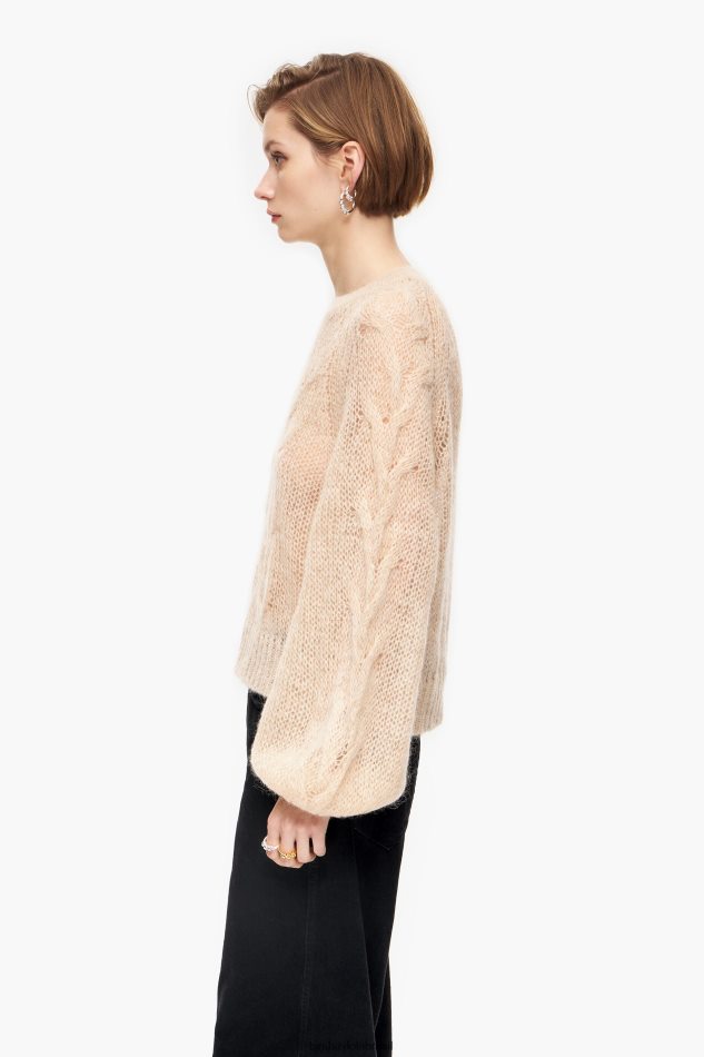 roupas Bimba Y Lola suéter de mohair de malha aberta areia P28JFH380