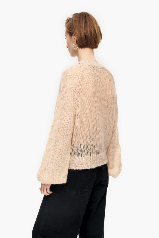 roupas Bimba Y Lola suéter de mohair de malha aberta areia P28JFH380