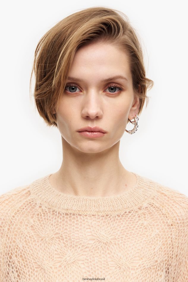 roupas Bimba Y Lola suéter de mohair de malha aberta areia P28JFH380