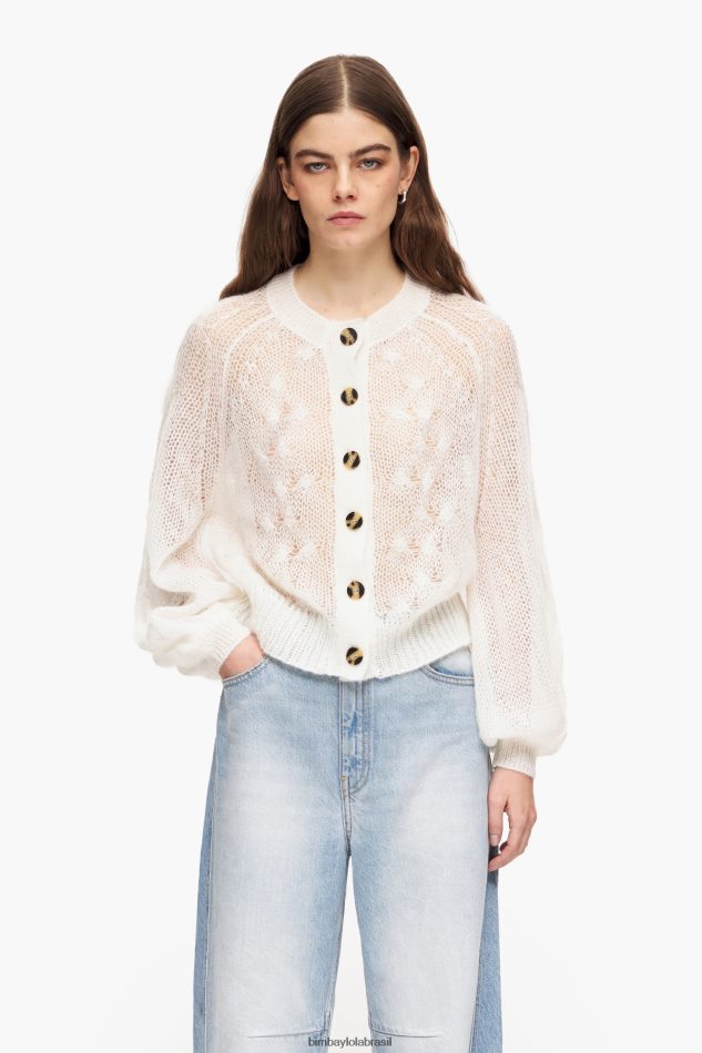 roupas Bimba Y Lola suéter de mohair de malha aberta cru P28JFH378