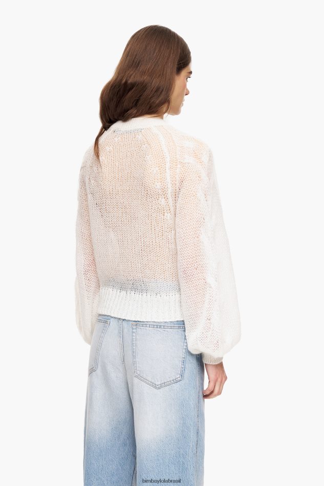 roupas Bimba Y Lola suéter de mohair de malha aberta cru P28JFH378
