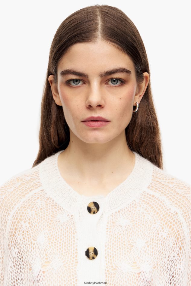 roupas Bimba Y Lola suéter de mohair de malha aberta cru P28JFH378