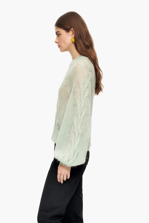 roupas Bimba Y Lola suéter malha aberta mohair hortelã P28JFH381