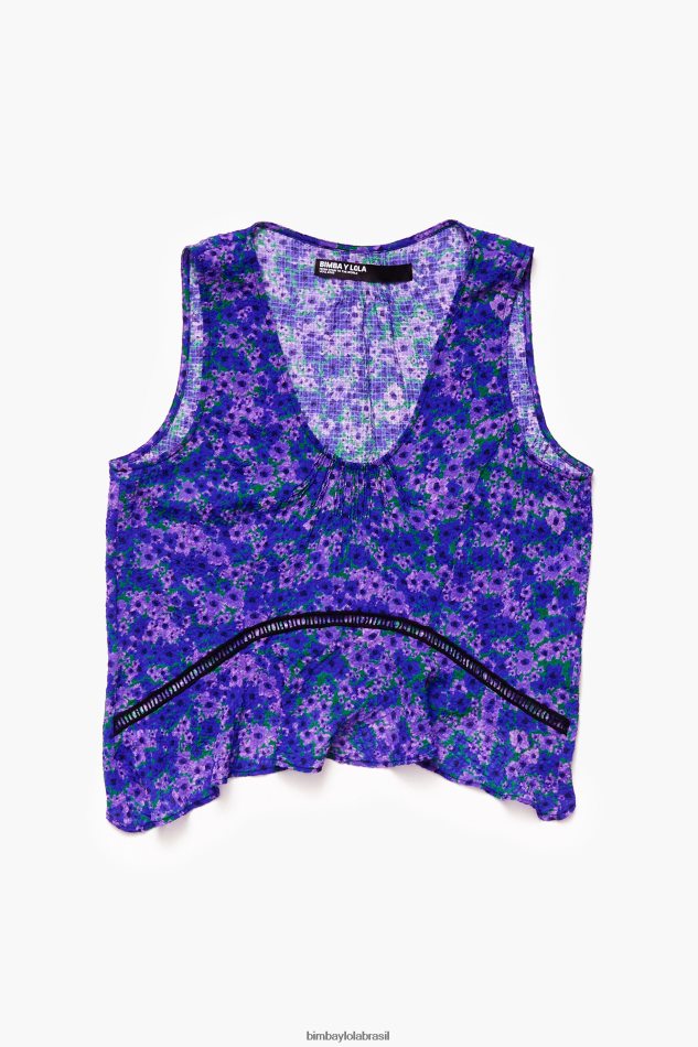 roupas Bimba Y Lola mini top estampado completo flores P28JFH345