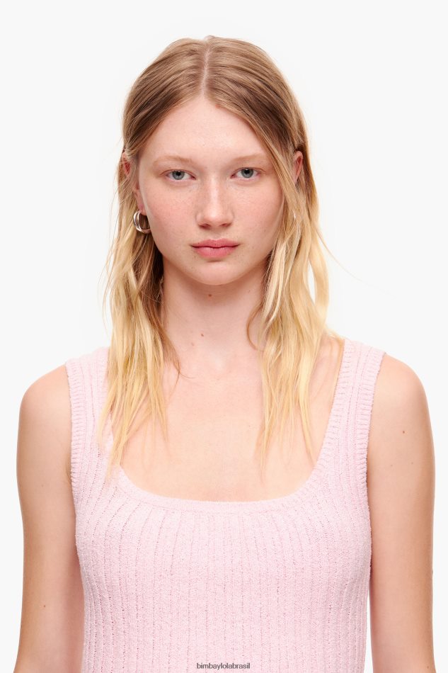 roupas Bimba Y Lola top ajustado com nervuras rosa P28JFH314