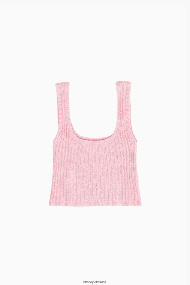 roupas Bimba Y Lola top ajustado com nervuras rosa P28JFH314