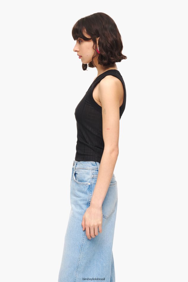 roupas Bimba Y Lola top ajustado preto P28JFH248