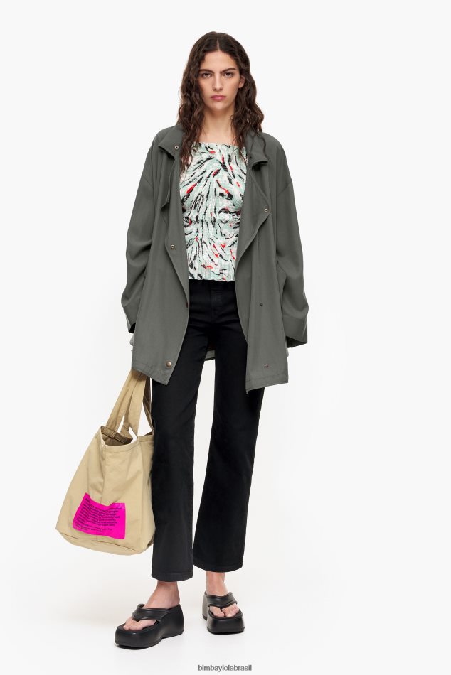 roupas Bimba Y Lola top com estampa de asa de borboleta hortelã P28JFH350