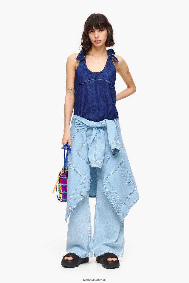 roupas Bimba Y Lola top jeans escuro azul P28JFH346