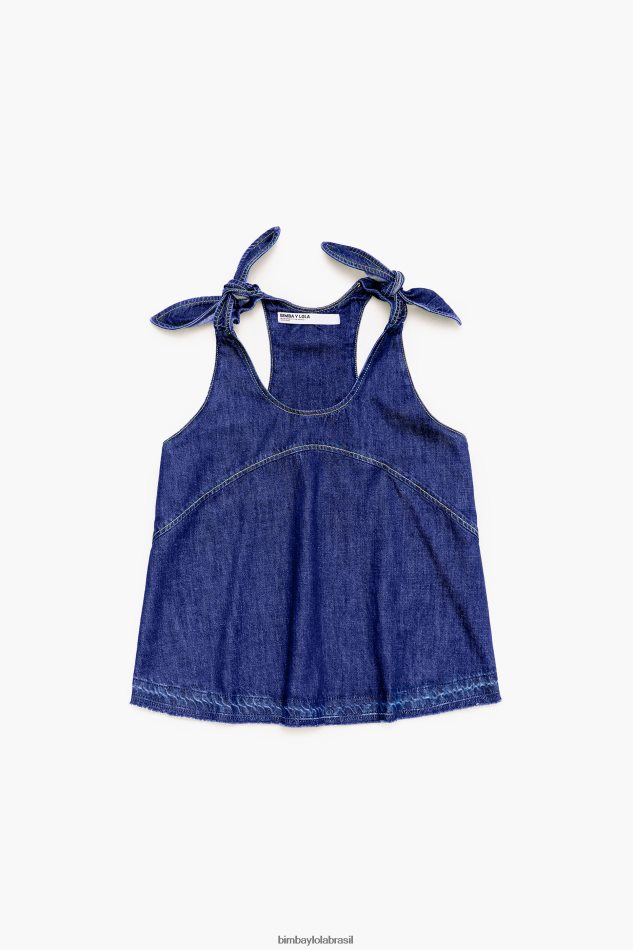 roupas Bimba Y Lola top jeans escuro azul P28JFH512