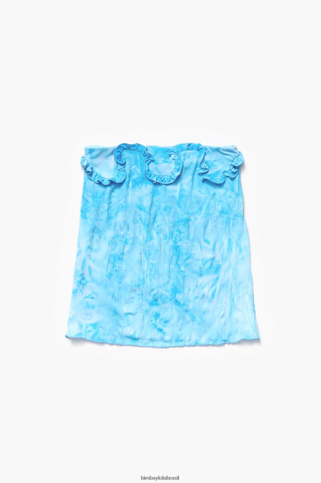roupas Bimba Y Lola top plissado ajustado azul P28JFH341