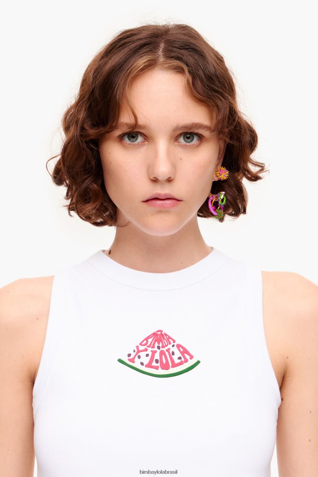 roupas Bimba Y Lola topo de logotipo de melancia branco P28JFH273