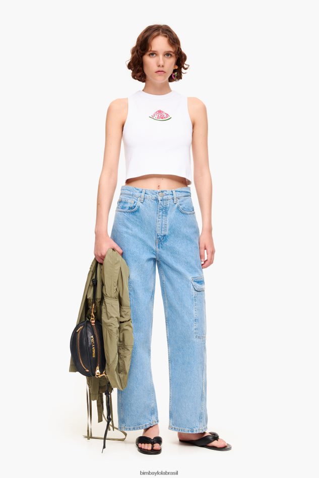roupas Bimba Y Lola topo de logotipo de melancia branco P28JFH273