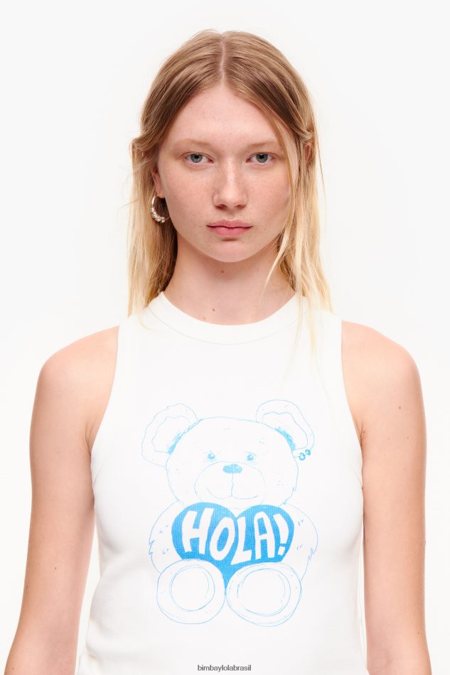 roupas Bimba Y Lola topo do logotipo do urso marfim P28JFH274