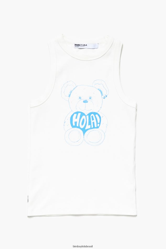 roupas Bimba Y Lola topo do logotipo do urso marfim P28JFH274