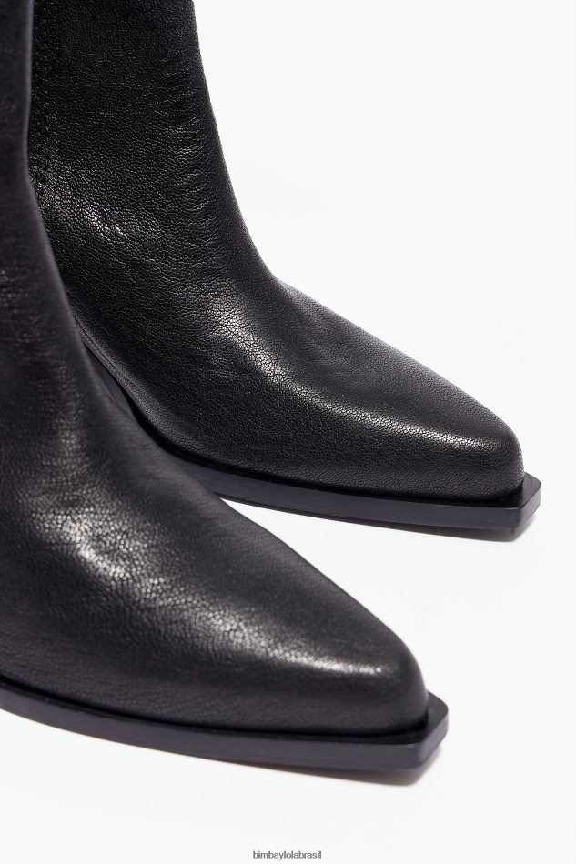 footwewar Bimba Y Lola bota cowboy couro preto P28JFH601