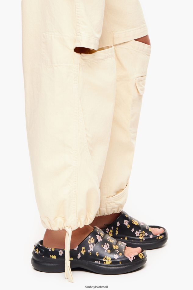 footwewar Bimba Y Lola chinelo plataforma com estampa de flores acrílicas preto P28JFH595