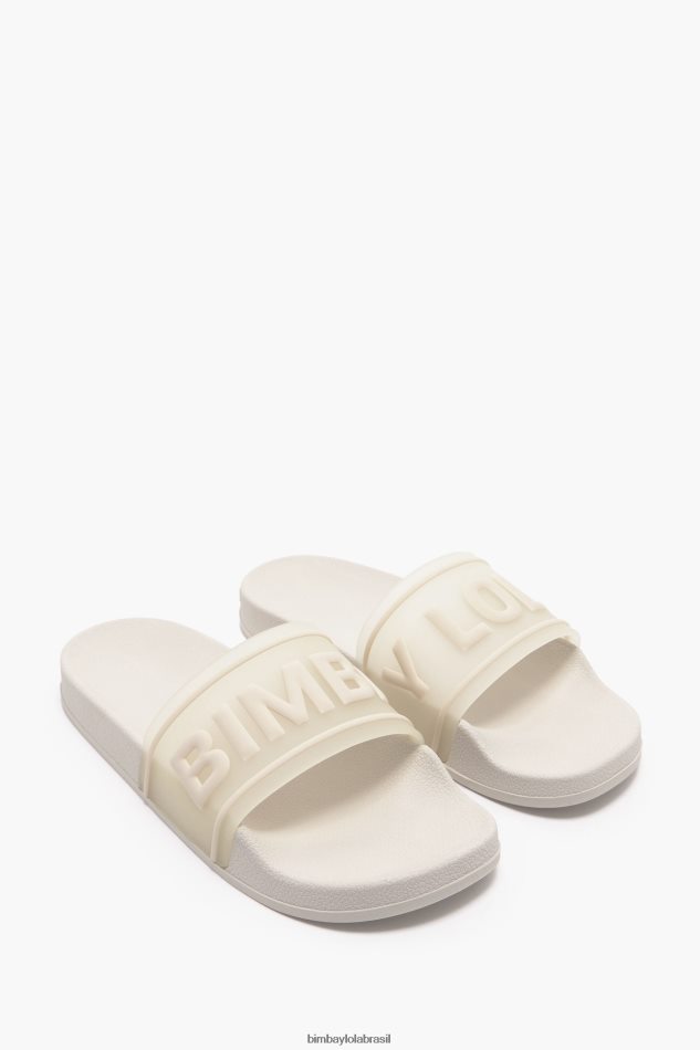 footwewar Bimba Y Lola flip-flop deslizante de logotipo branco P28JFH591