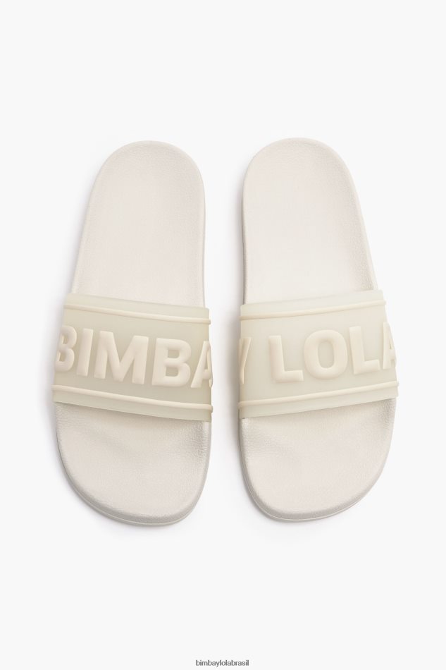 footwewar Bimba Y Lola flip-flop deslizante de logotipo branco P28JFH591