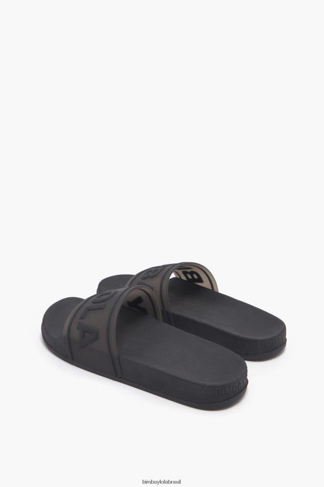 footwewar Bimba Y Lola flip-flop deslizante de logotipo preto P28JFH590