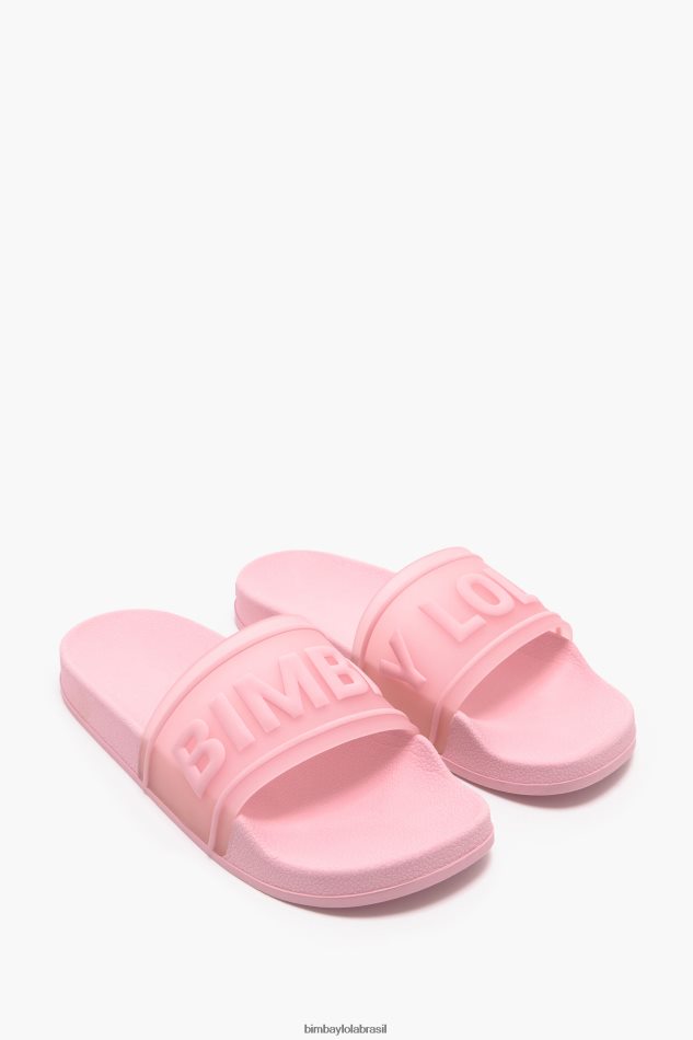 footwewar Bimba Y Lola flip-flop deslizante de logotipo rosa P28JFH592