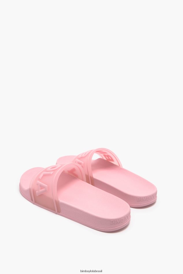 footwewar Bimba Y Lola flip-flop deslizante de logotipo rosa P28JFH592