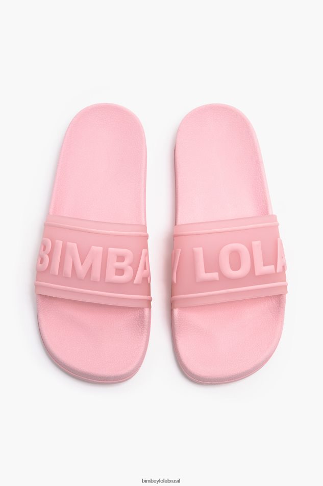 footwewar Bimba Y Lola flip-flop deslizante de logotipo rosa P28JFH592
