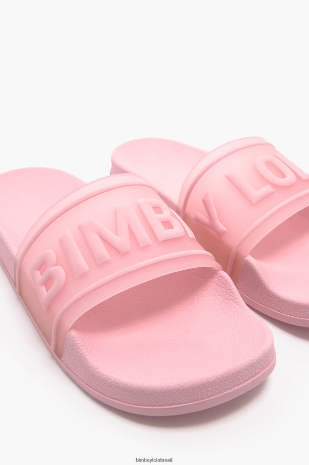 footwewar Bimba Y Lola flip-flop deslizante de logotipo rosa P28JFH592