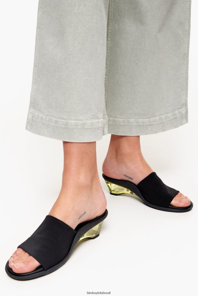 footwewar Bimba Y Lola cunha de malha preto P28JFH577