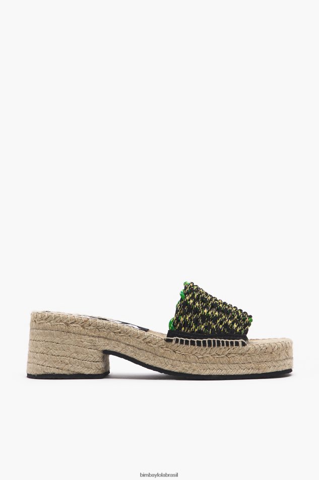 footwewar Bimba Y Lola macram & cunha de juta eacute verde P28JFH583