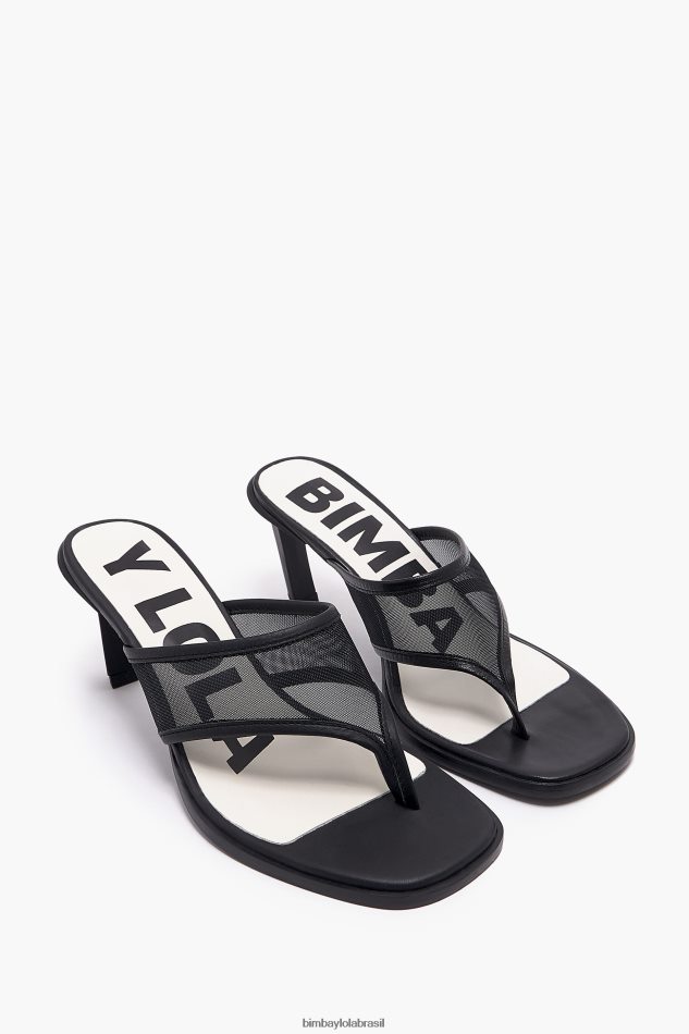 footwewar Bimba Y Lola sandália de salto de malha preto P28JFH586