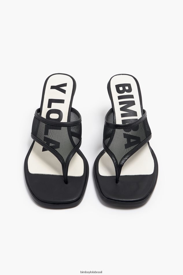 footwewar Bimba Y Lola sandália de salto de malha preto P28JFH586