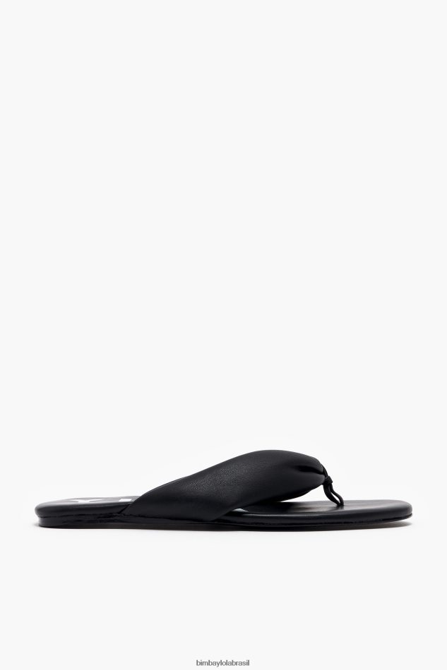 footwewar Bimba Y Lola sandália plana tubular preto P28JFH570