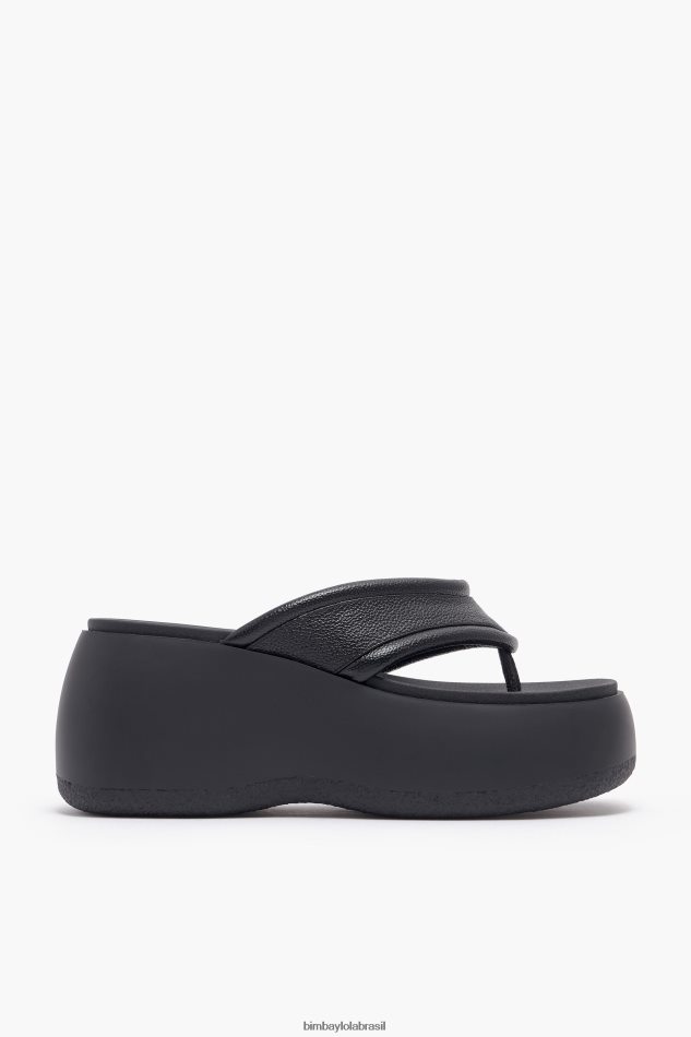 footwewar Bimba Y Lola sandália plataforma couro preto P28JFH568